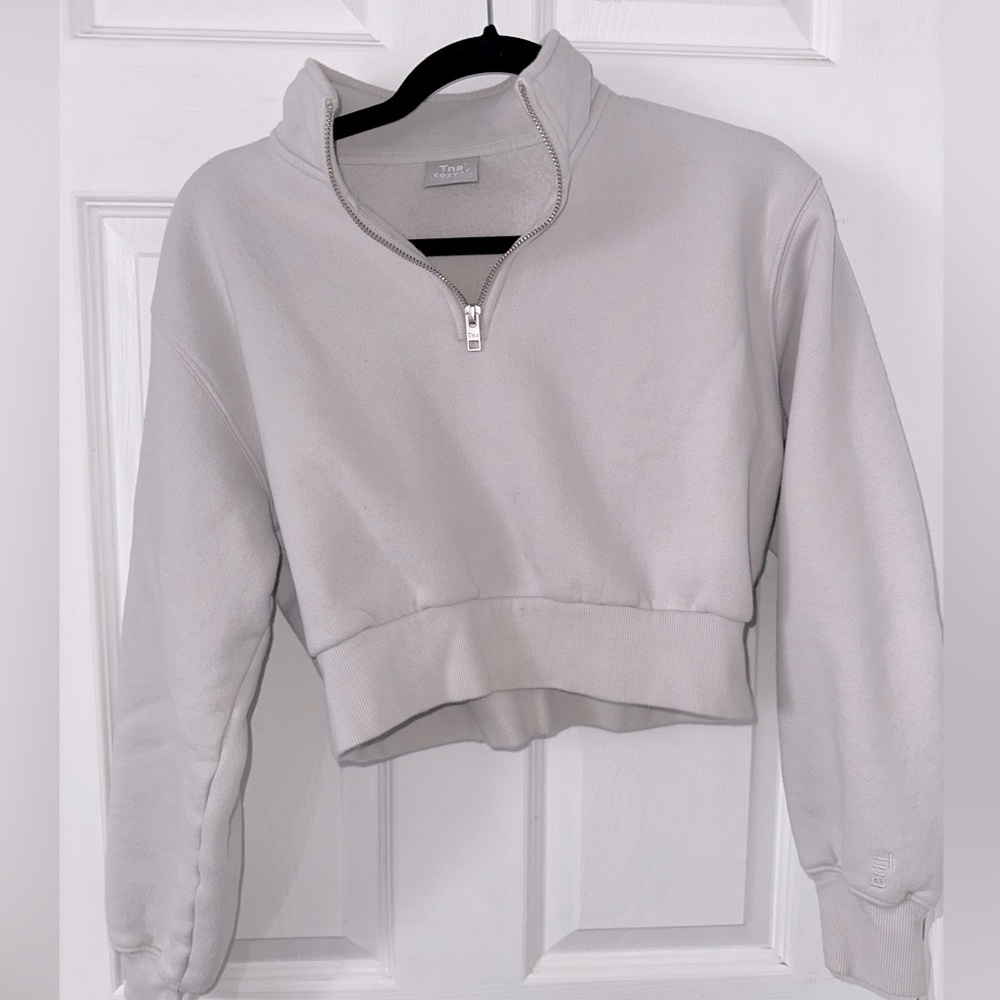 TNA Cozy Fleece Perfect 1/4 Zip Sweatshirt - Aritzia